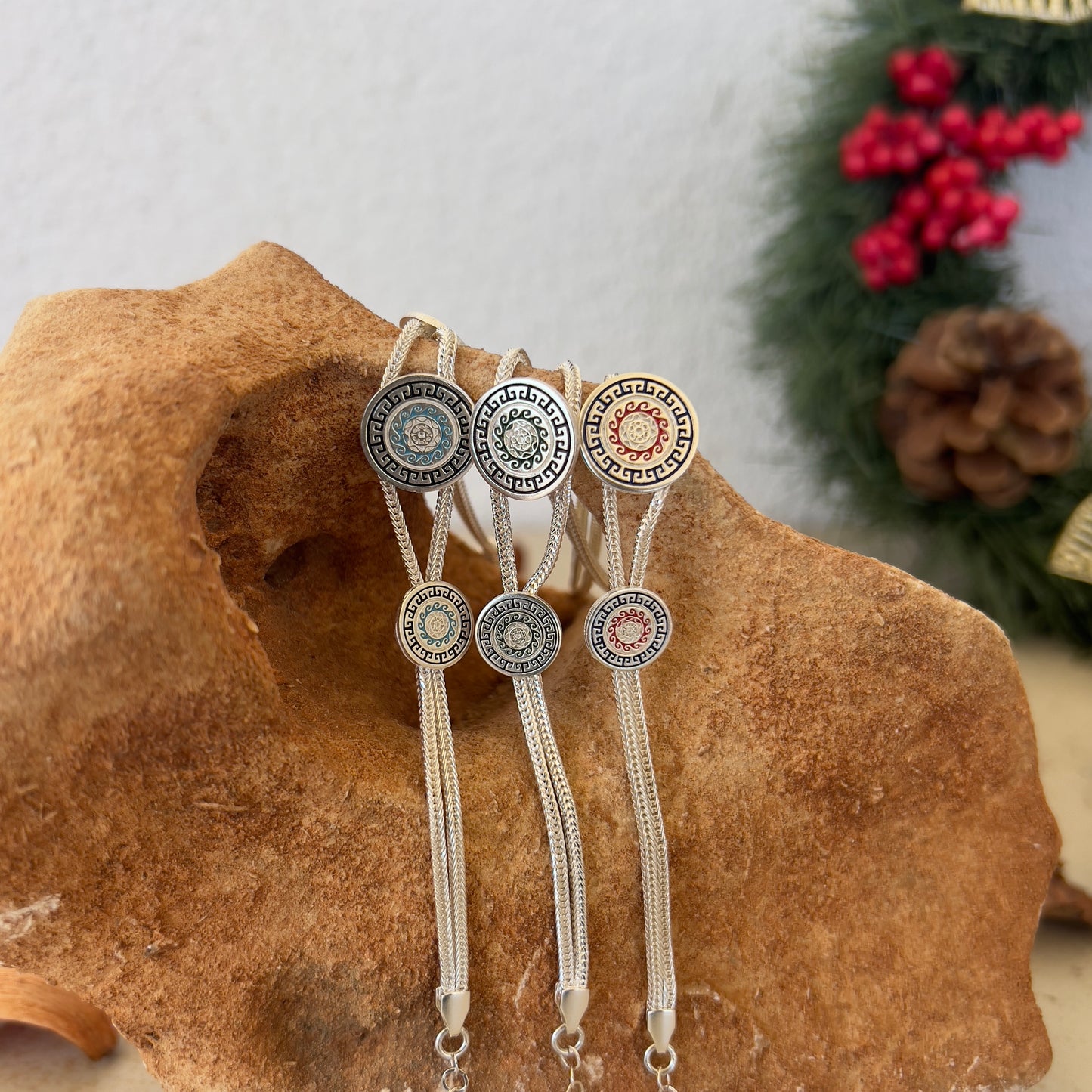 Handmade Sterling Silver Bracelet – Eternal Sun Motif – Adjustable 925 Silver Women’s Jewelry – Ancient Protection & Infinity Design
