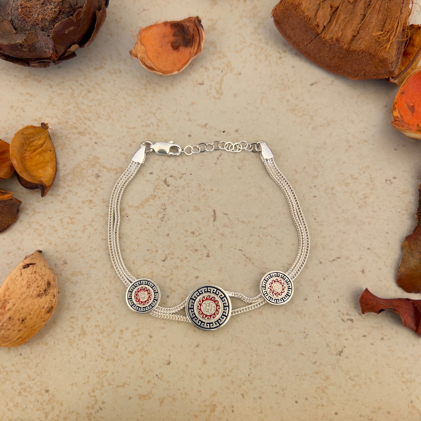 Handmade Sterling Silver Bracelet – Eternal Sun Motif – Adjustable 925 Silver Women’s Jewelry – Ancient Protection & Infinity Design
