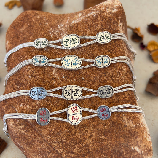 Handmade Sterling Silver Bracelet – Guardian Beasts of Mesopotamia – Adjustable 925 Silver Jewelry – Ancient Symbolic Egypt Motif
