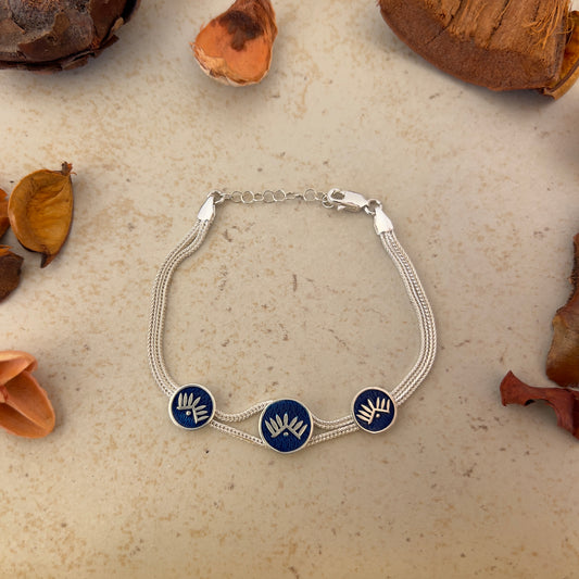 Handmade Sterling Silver Bracelet – Guardian Angel Motif – Adjustable 925 Silver Women’s Jewelry – Symbol of Protection & Light